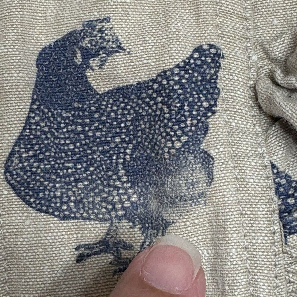 Chicken Farmhouse Shopping Tote Purse Beige And Blue - Picture 10 of 10